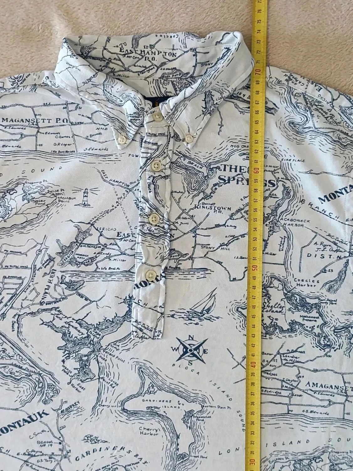 Polo Ralph Lauren white knit oxford Topographie blue Size XL – photo 16